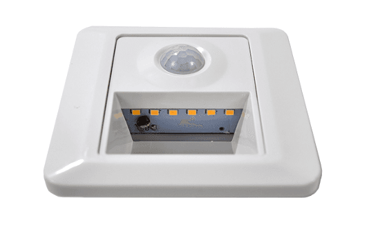 3-Inch Square Recessed Step Light with Photocell, 1.8W Warm White 3000K