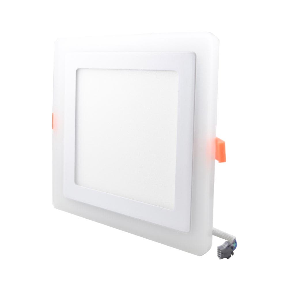 5 3/4"(146mm) Square ceiling light 6watt White + 3watt blue light border, Hole 4 3/4"(120mm),Input 85~265Vac