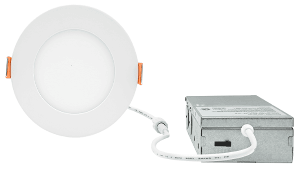 LUMIPRO 6" E Series CRI>90 LED Downlight, 12W, round 5CCT(2700K/3000K/4000K/5000K/6000K), 960lm,120VAC input, 6-1/8"cutout 6.89"diameter, triac dim flicker free, 50k hour lifetime, flicker free, PF>90, ETL/ES, Damp Location, 5 yr warranty