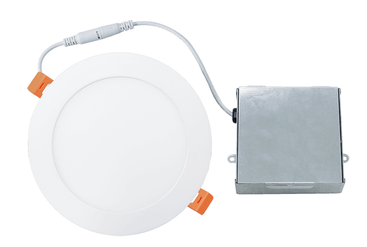 Discontinued Item- Lumipro 8in E Series LED Downlight 18W 3000K 1530lm100-130VAC input 8.25incutout 8.85indiameter triac dimmable 50k hour lifetime CRI>80 PF>90 120 degrees beam cETLus Energy Star IC Rated Damp Location 3 yr warranty