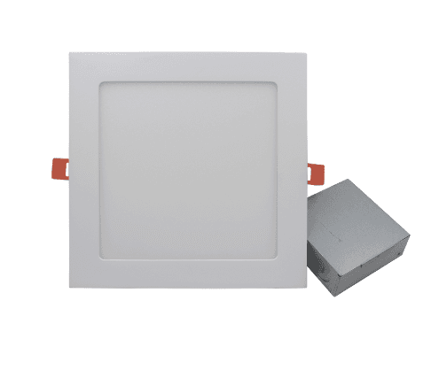 Lumipro 8" Square LED Downlight, 18W, 5CCT Changeable 2700K, 3000K, 4000K 5000K, 6000K, 1350lm,100~130VAC input, 7"cutout 8"diameter, triac dimmable , 50k hour lifetime, CRI>80, PF>90, cETLus, Energy Star, IC Rated, Damp Location, 5 yr warranty