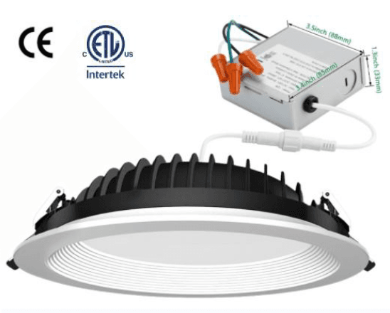 LUMIPRO 4" Anti-Glare Round Downlight Commercial Series ETL Pow Selec 9W 12W 15W 100-277VAC 5CCT 27K 30K 35K 40K 50K 720-1200LM 80LM/W CR90 Triac Dim PF0.9 LED COB Beam Angle 36 Dim 122x77mm 5 Yrs Wrrty