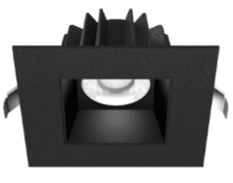 LUMIPRO 4" Anti-Glare Black Square Downlight Commercial Series ETL Pow Selec 9W 12W 15W 100-277VAC 5CCT 27K 30K 35K 40K 50K 720-1200LM 80LM/W CR90 Triac Dim PF0.9 LED COB Beam Angle 36 Dim 122x122mm 5 Yrs Wrrty