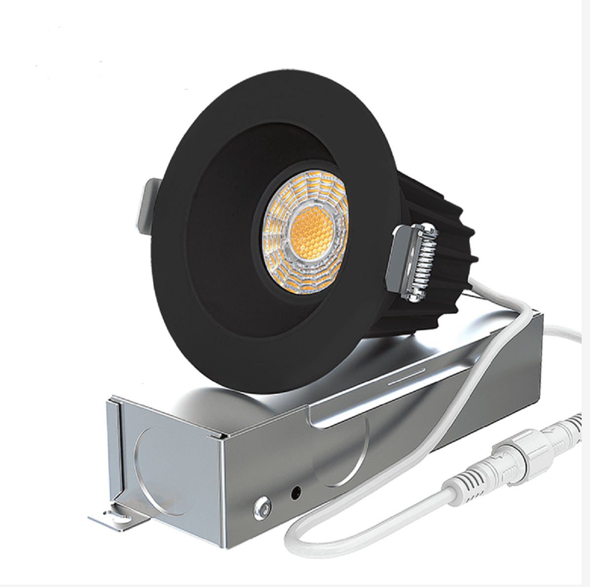 2" Anti-Glare Round Recessed Downlight, 9 W, 650 lm, 5CCT Selectable, Black Finish