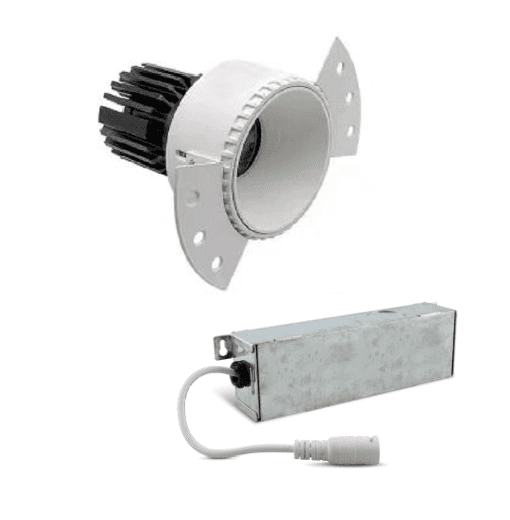 LUMIPRO 4" Trimless Round Downlight Residencial Series Input 10W 120VAC 5CCT 27K 30K 35K 40K 50K 800LM 80LM/W CRI82 Triac Dim PF0.95 LED Chip COB Beam Angle 10 24 ETL 5 Yrs Wrrty