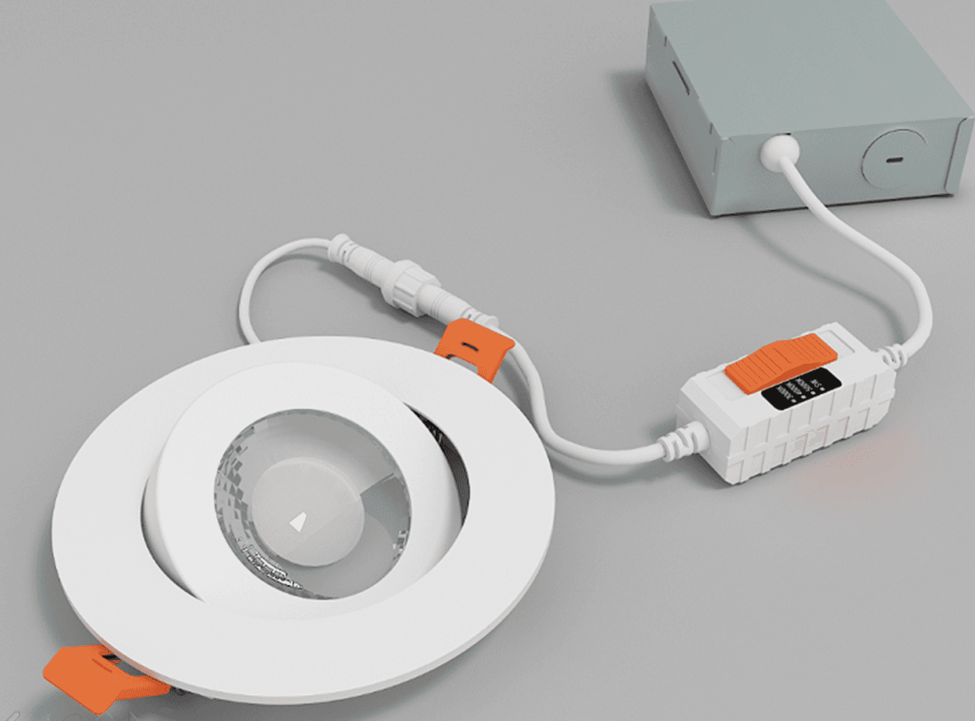 LUMIPRO 4.25" GB Series, 4.92" Dia. Gimbal LED Downlight 5CCT (27/30/40/50/60K) W/ Dip Switch, 120VAC, 10W, 700lm, Triac Dimmable, No flicker, 40Deg Beam Angle, CRI>80, 50,000hr lifetime, 3Yr Warr., IC Rated, IP44, ETL