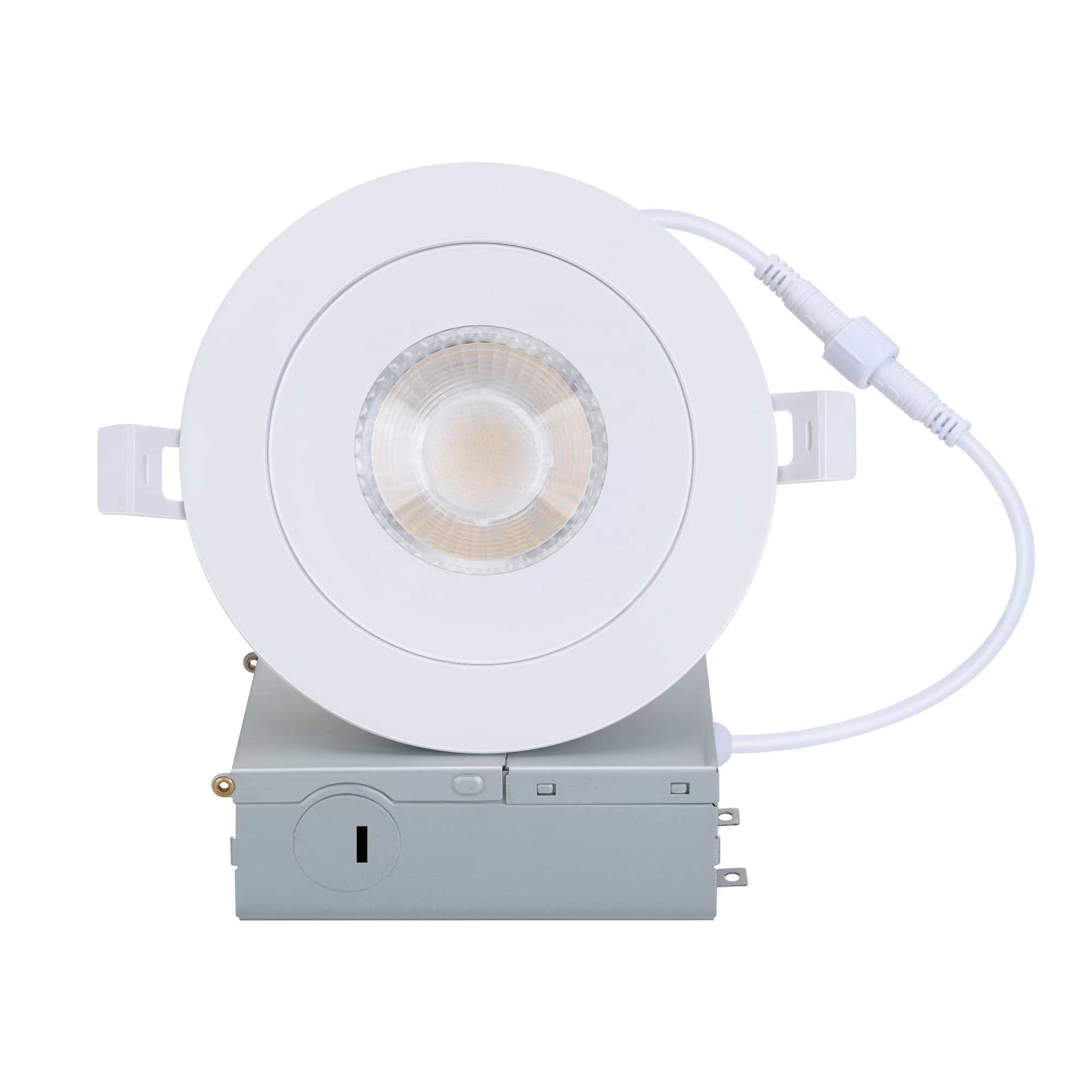 4 in. Floating Gimbal COB Recessed Downlight, 10 W, 950 lm, 5CCT Selectable, Triac Dimmable