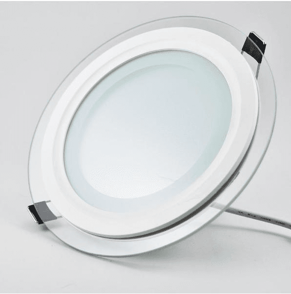 Glass LED Downlight, 18W, 6000K, 7.9" Diameter, Dimmable, IP20
