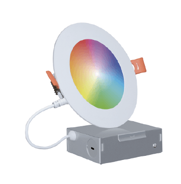 Lumipro SRT Series, LED 4in Round Smart RGBCW Downlight, White, 120VAC, 10W, 600lm, RGB + (2700K-6500K), Beam: 120, PF > 0.9, 3yr limited warranty, 35,000 Hrs, ETL Listed, Google Home/Amazon Alexa compatible