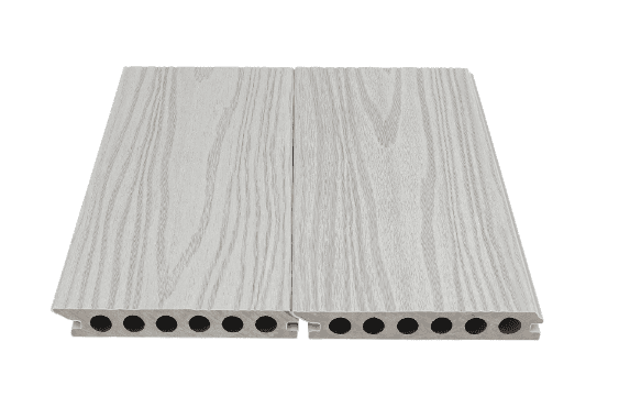 Board Exterior Decking Wood Composite Polymer Waterproof Fire Retardant No maintenance Dim 144x5.7x0.9 Inch Color Ashwood