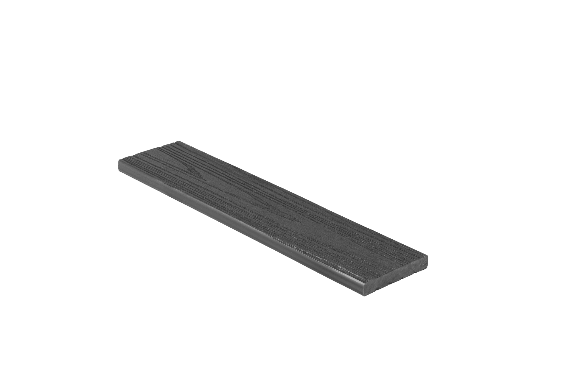 Exterior Decking Wood Composite Polymer Deck Edge Waterproof Fire Retardant No maintenance Dim 86.6x2.75x0.43 Inch Color Dark Grey