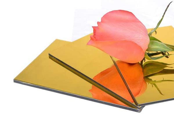 Mirror Gold Aluminum Composite Panel, 1.22m x 2.44m x 4mm, 0.30mm Skin