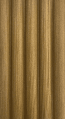 Round WPC Wall Panel, Light Oak Finish, 6.3 in Wide, 9.68 ft Length