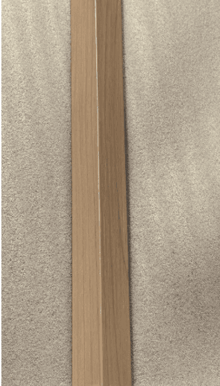 Indoor Wood Panel Corner Trim, Cherry Finish, Recycled PVC and Wood Fiber, 114-Inch Length