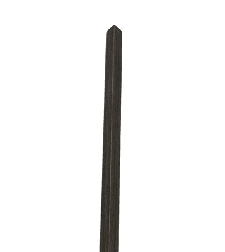 Indoor Wood Panel Corner Trim, Ebony Finish, 114 x 1 x 1 in Recycled PVC Composite