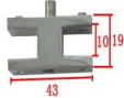 Stainless steel wire system board holder, double sided, (L): 43mm, board opening (W)10mm