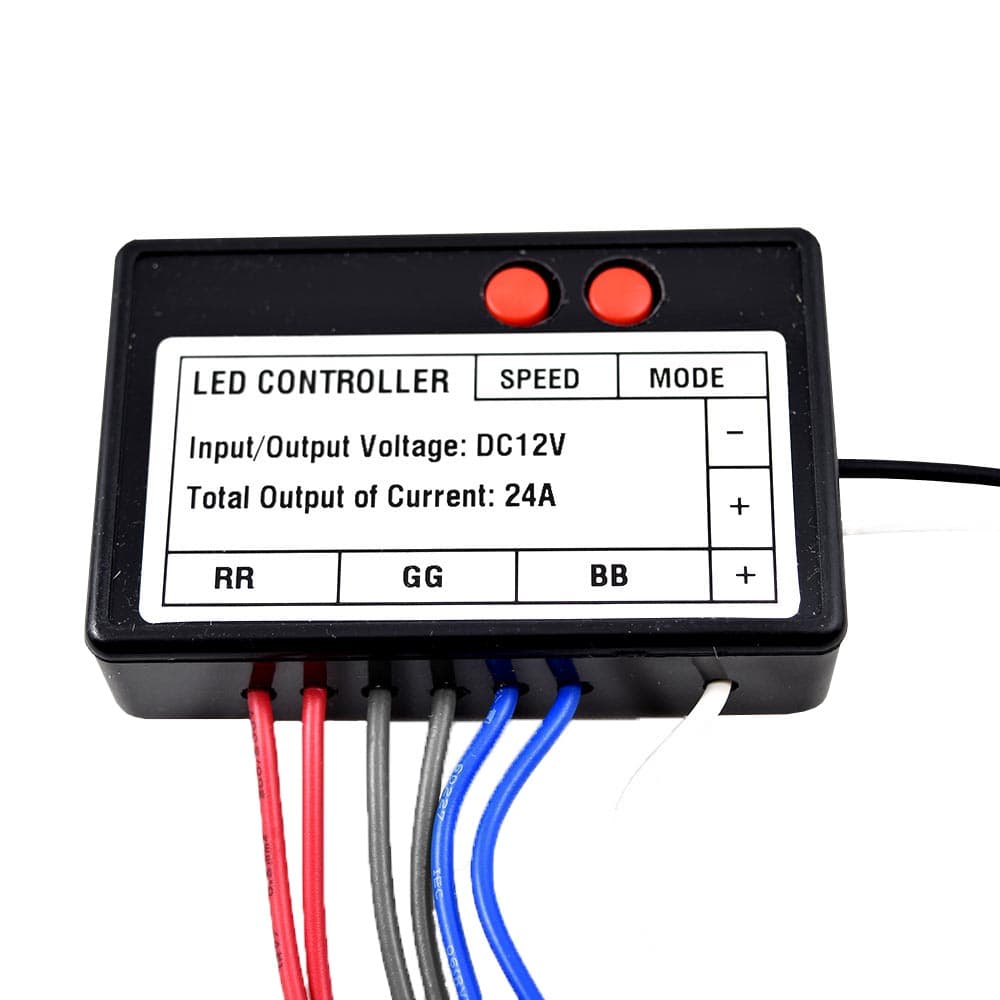 3-Channel RGB LED Controller, 12VDC/288W, Chasing and Speed Modes