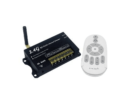 4-Channel RF Remote Dimmer, 12V DC, 192W, IP20, Aluminum Housing