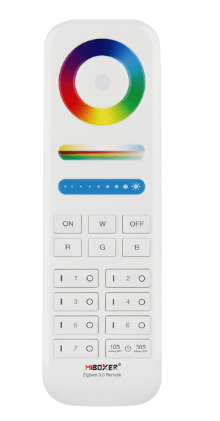 RGB+CCT Zigbee 3.0 Remote Control, 7-Zone, 25-Light Capacity, 100 m Range