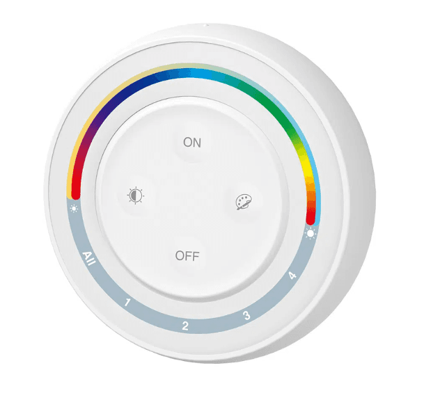 Rainbow Remote RGB+CCT,4-Zone, Freq. 2.4GHz, 30 m Control Distane, 3V (AAA Battery* 2PCS)