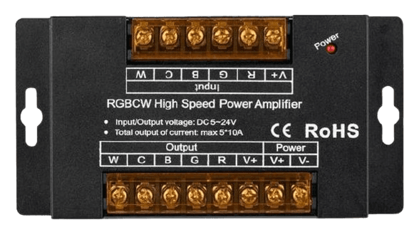 RGBCCT 5-Channel LED Amplifier, 720W Max, 12/24V, 30A Output