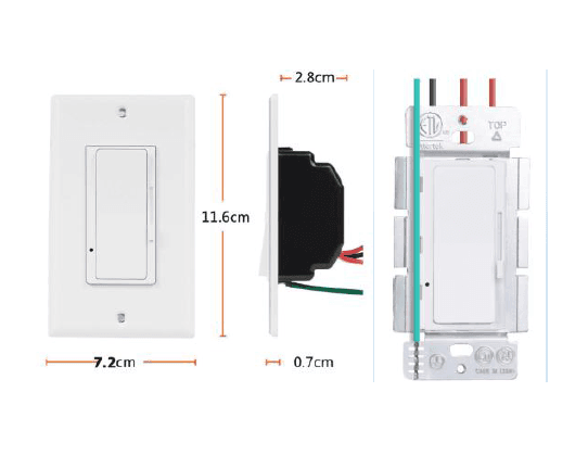 LED Wall Panel 0-10V LED Dimmer, 120VAC, 60hz, 300W LED/CFL, 600W Incandescent, ETL Listed, 3-Way Pole, 1 Year Limited Warranty