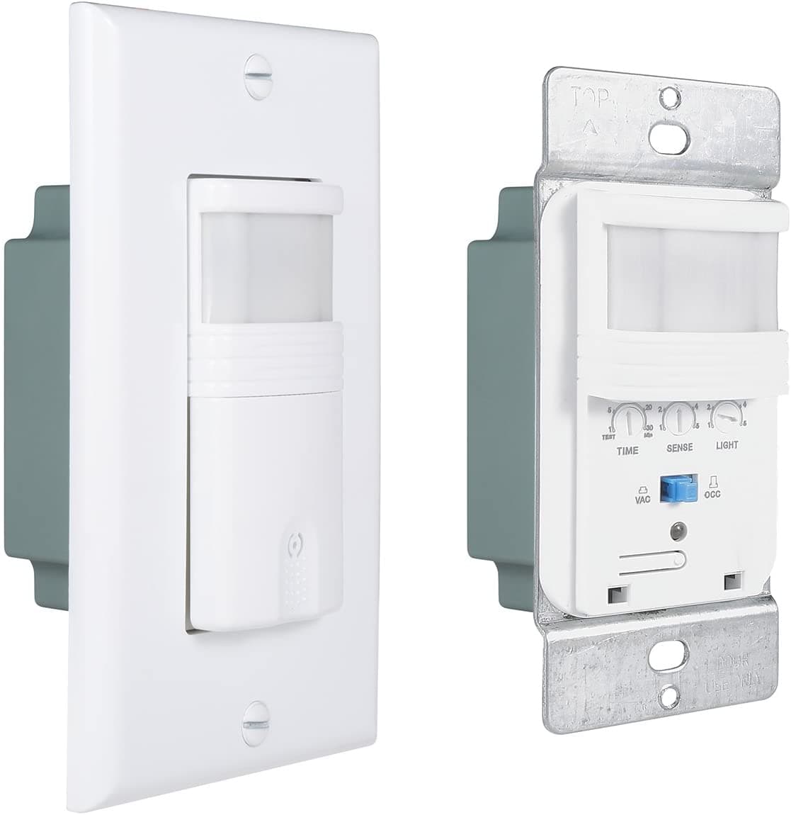 Motion Sensor Light Switch, 800W Capacity, 180° Detection, Neutral Wire Required