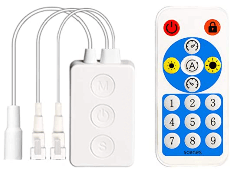 SPI LED Controller, App + RF Remote + Buttons, DC 5–24V, 2×600 Pixels