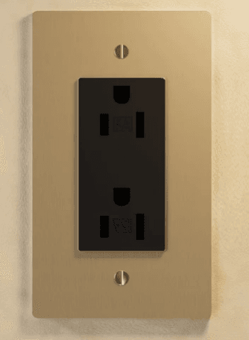 Duplex Receptacle, Satin Brass Finish, 120V 15A, UL Listed