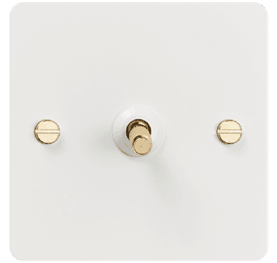 Vintage 1-Gang Toggle Wall Switch, 16A/110V, White Stainless Steel, IP20