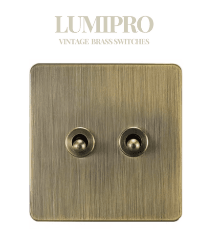 FINAL SALE - Limited 30-day Warranty- Price Drop 20% LUMIPRO VINTAGE SWITCH - Bronze color 2 Gang Round Switch Max Current: 16A Max Voltage 110V Material Stainless Steel D: 18X15X10.5 cm