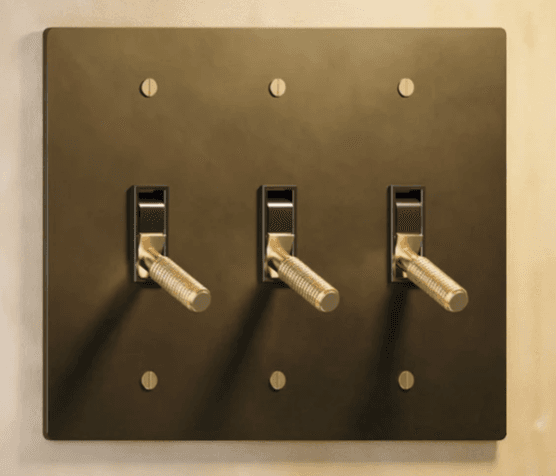 Bronze with Patina 3-Gang Wall Switch, 120V 15A, UL Listed