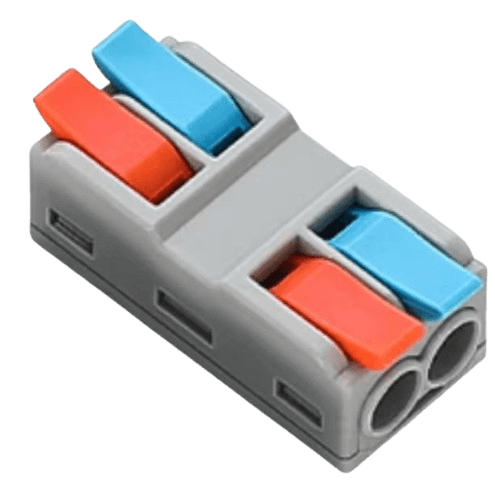 Cable to cable double port connector, Voltage Rating: 450V, Current Rating: 32A, Material: Brass Tin/plated, Input Wire: 20AWG-10AWG, Output Wire: 28AWG-12AWG, Dimmensions: 8-12mm, 5 pcs bag