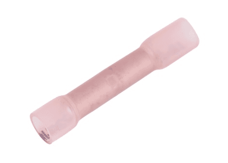 Heat shrink butt connector crimp terminal for 22-28awg, (OD) 3.2mm, (L)15mm, color: red 5 pcs/bag