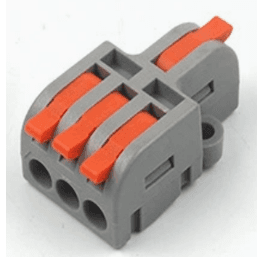Press-On Wire Connector, 1-3 Port, 250 V 32 A, 24-10 AWG, Polycarbonate Housing
