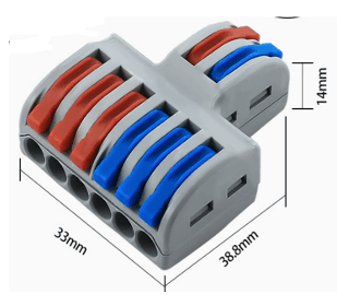 Press-On Wire Connector, 2–6 Port, 400V 32A, 10–28AWG Input/Output