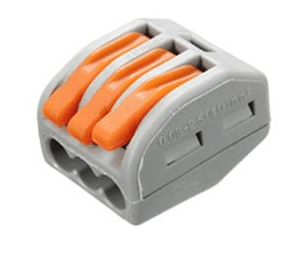 3 port press-on connector, wire range #18-12AWG (0.08-2.5mm2) Strip length: 12-13mm, Max Voltage: 250V, 32A max. Amb Temp: -40?F~221?F