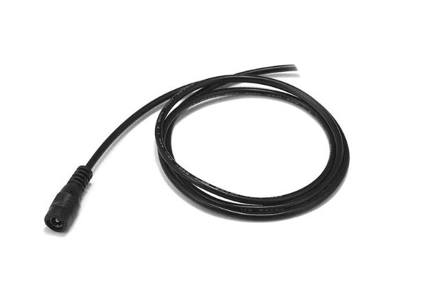 DC Barrel Connector Plug, 5.5 x 2.1 mm Female Jack, 20 AWG, 42 in Pigtail Lead