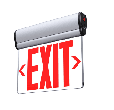 Edge Lit Emergency Exit Light, Single Face, 1.2 W, 120-347 VAC, 120-Minute Discharge, UL 924