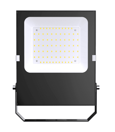 LUMIPRO Serie BKES2, Proyector 50W, 140lm/w, 100-277V AC, 3000K, 120°, Certificado ETL, cuerpo negro, chip Epistar 2835, IP65, garantía 5 años, Cable 3-Phase Expuesto 50cm