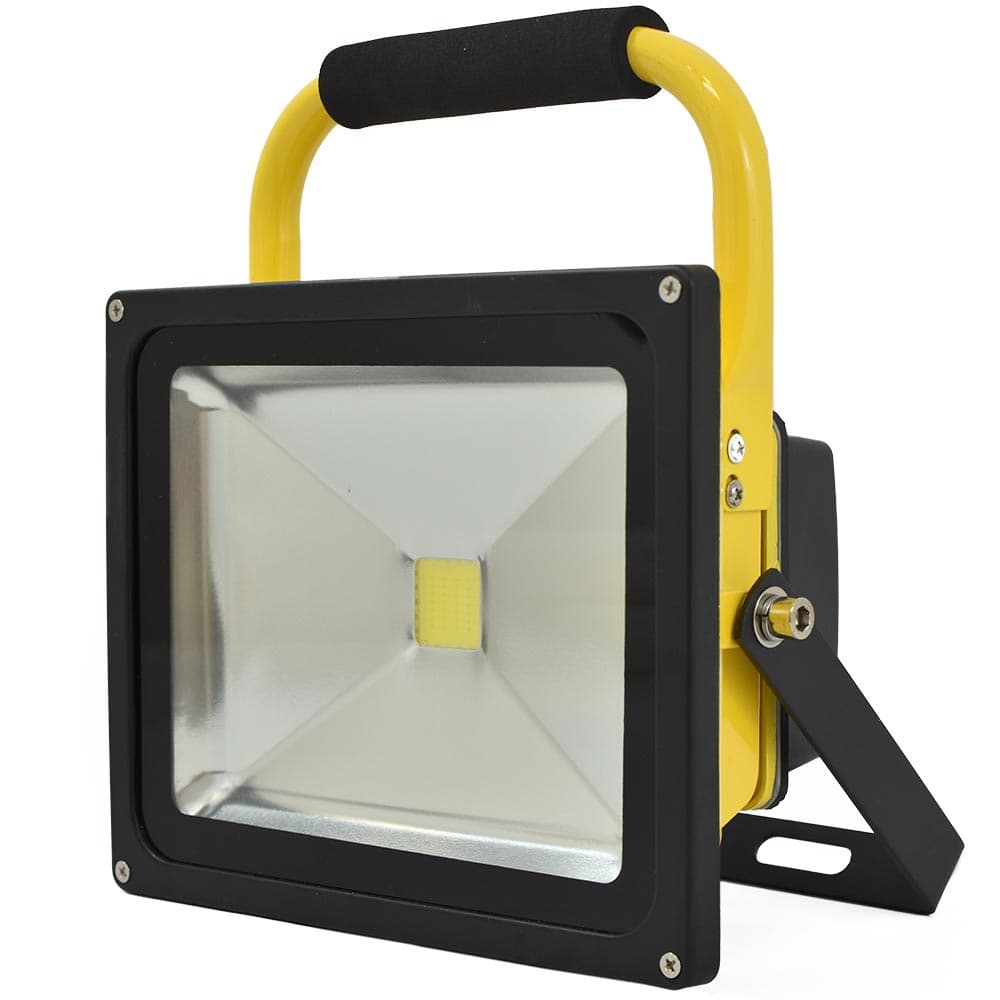 30W Rechargeable LED Flood Light, 5000K, 120° Beam Angle, IP54, Portable Battery