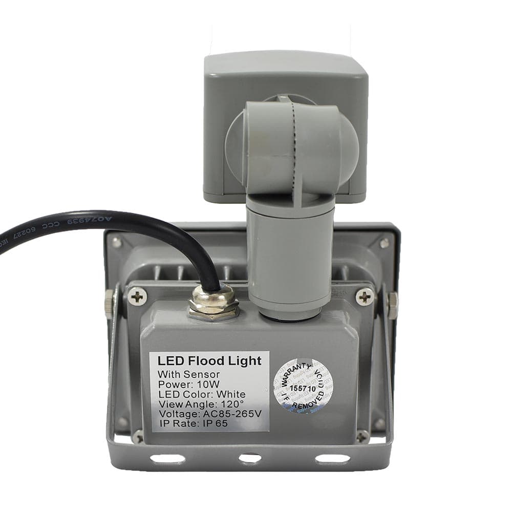 10W LED Flood Light with Motion Sensor, IP65, 120-240VAC