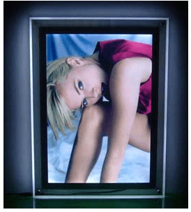 Slim LED Light Box, 36 in x 24 in Frame, 33.5 in x 21.5 in Image, 24 W, 120 VAC