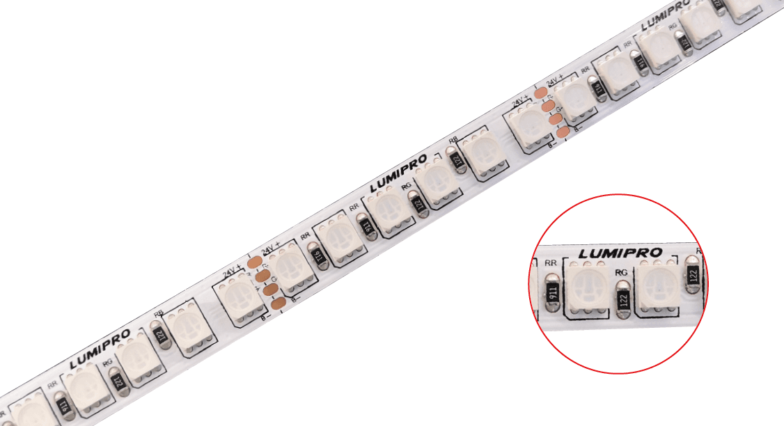 RGB LED Strip Light, 24V DC, SMD5050, 120 LEDs/m, 10W/m, IP20, 5 m Reel