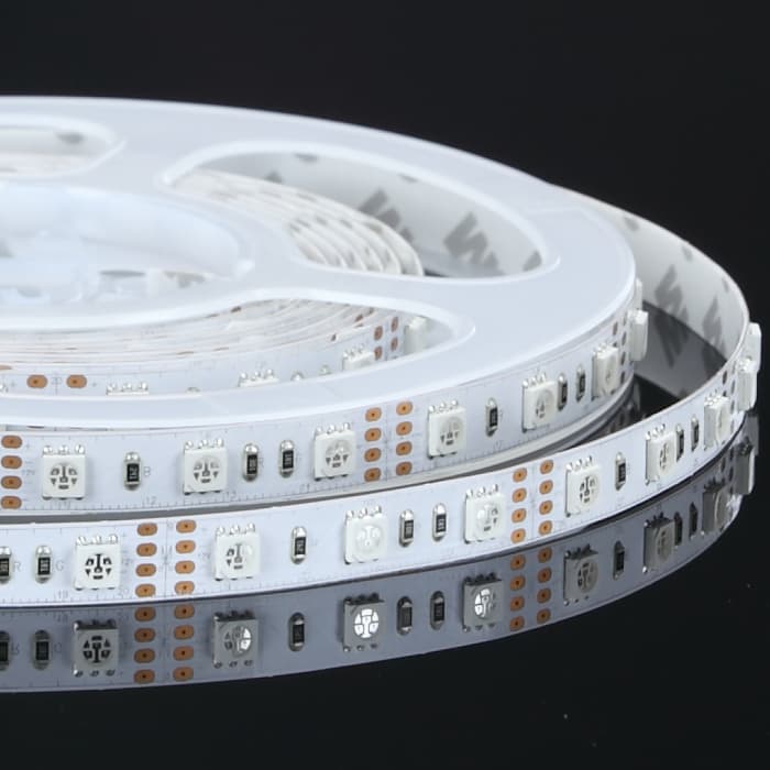 SMD5050 LED Strip Light, RGB+6000K, 60 LEDs/m, 12V, IP20, UL Listed