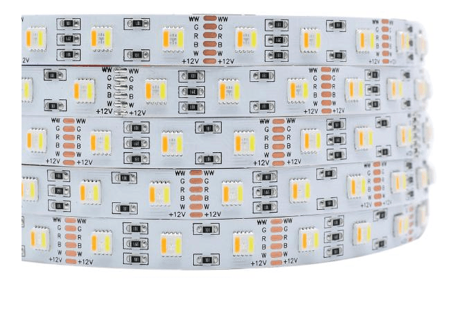 RGB+CCT 5-in-1 LED Strip Light, SMD5050, 60 LEDs/m, 19.2W/m, 24VDC