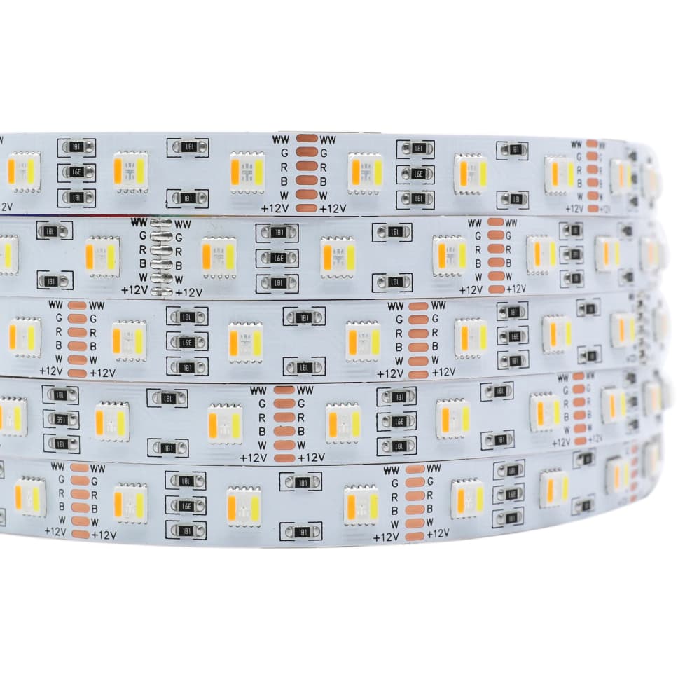 RGB+CCT 5-in-1 LED Strip Light, SMD5050, IP65, 19.2W/m, 24VDC