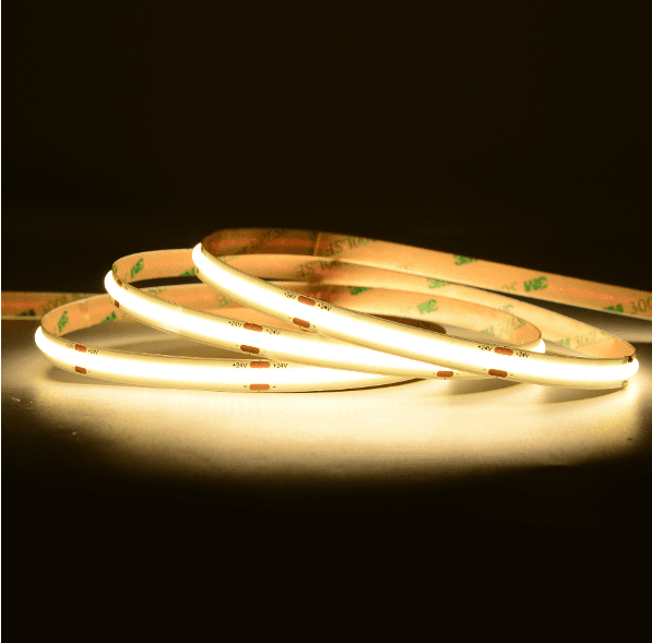 COB Series Strip Light, 8mm PCB , 480-leds/m, 12V, 9W/m, 5m/roll, IP20, 3000K, CRI>90, 3 Year Warranty, UL Listed