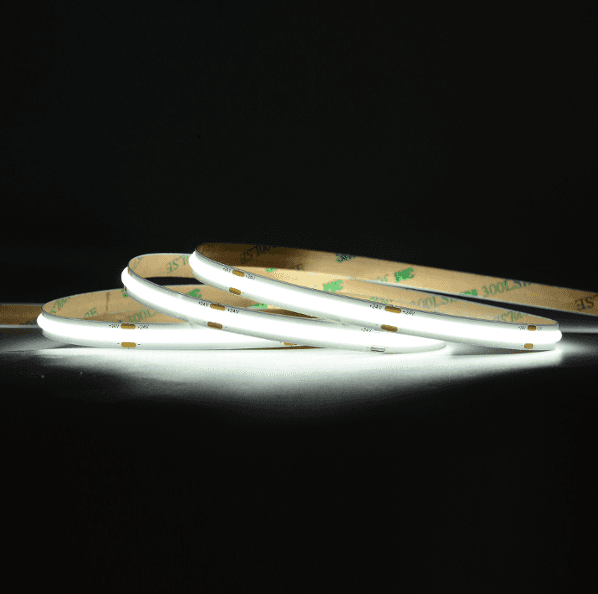 COB Series Strip Light, 8mm PCB , 480-leds/m, 12V, 9W/m, 5m/roll, IP20, 6000K, CRI>90, 3 Year Warranty, UL Listed
