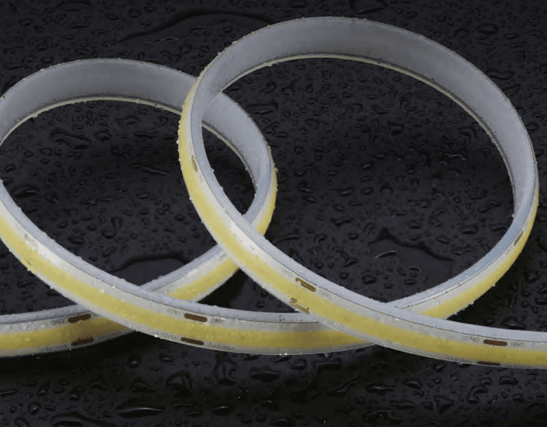 PoliLED Waterproof COB LED Strip Light 8mm PCB 480-leds/m 24V 9W/m 5m/roll IP68 3K CRI90 3 Yr Wrnty UL Listed